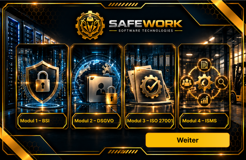 Übersicht der Unterweisungsmodule – SAFEWORK Figma-Prototyp